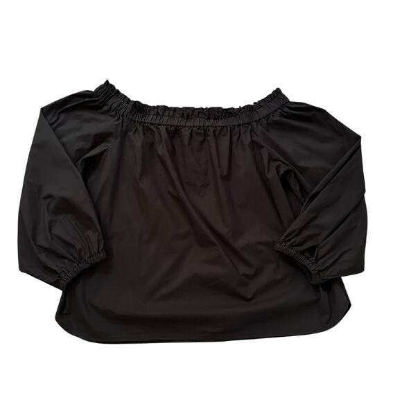 J. Crew black long sleeve off-the-shoulder cotton top size 12 - Picture 1 of 8